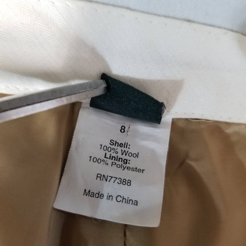 J Crew Pants Women 8 Tan Wool Wide Leg Cuff Favorite Fit Minimal Capsule Neutral - Picture 9 of 11